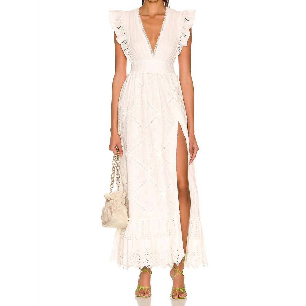 NEW HEMANT & NANDITA ruby dress in off white